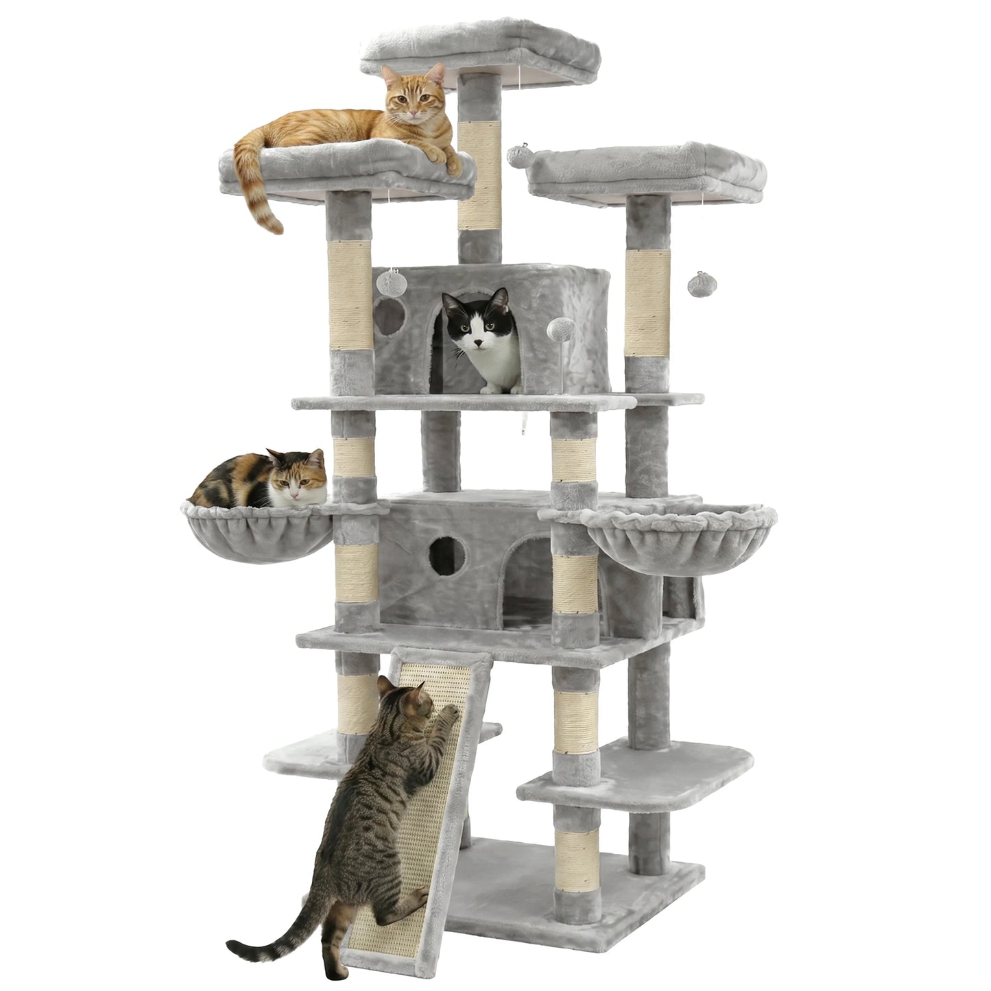 FOOWIN Cat Tree Tower Indoor Activity Center With Condos Perches