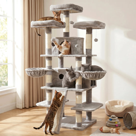 FOOWIN Cat Tree Tower Indoor Activity Center With Condos Perches