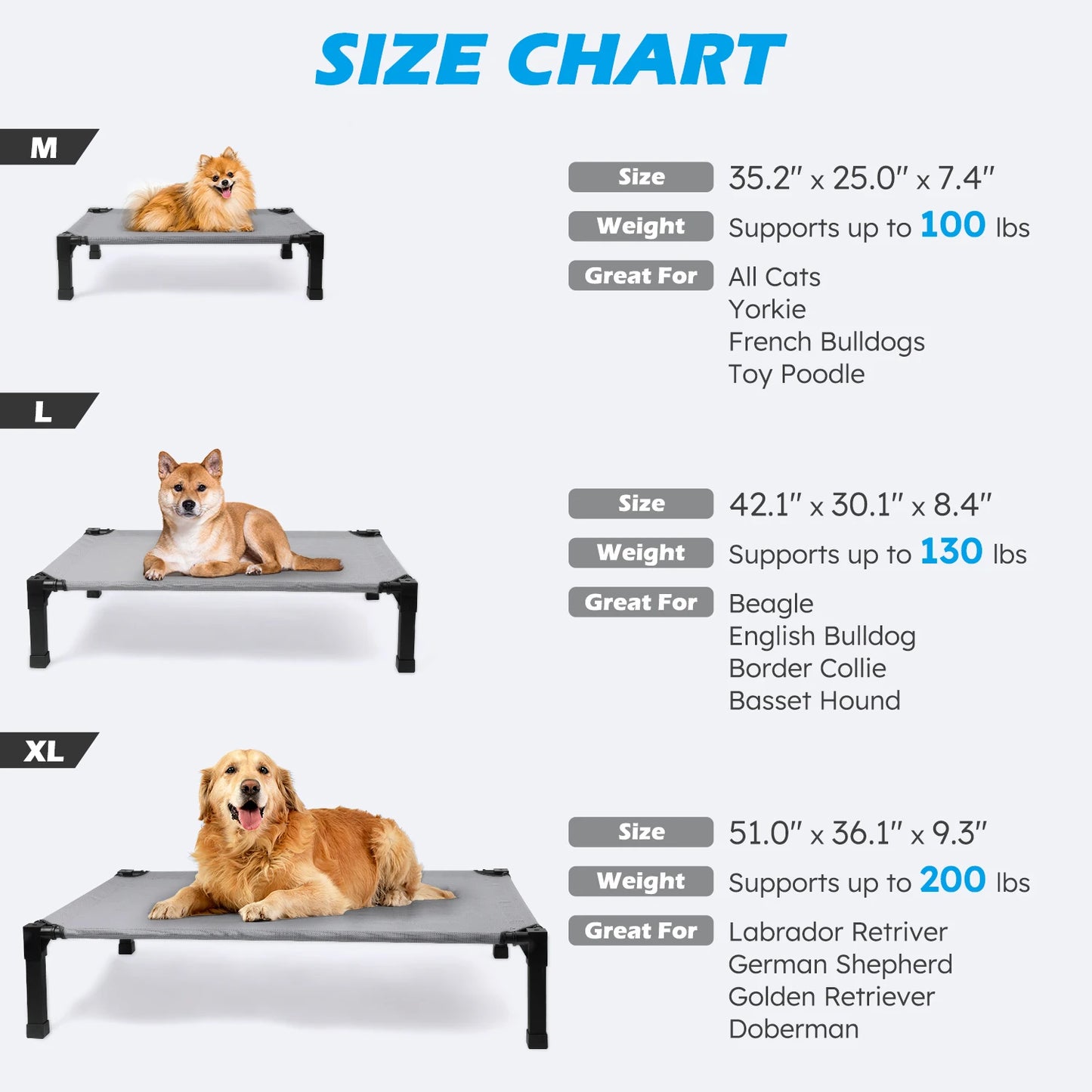 Elevated Dog Bed With Breathable Mesh And Metal Frame