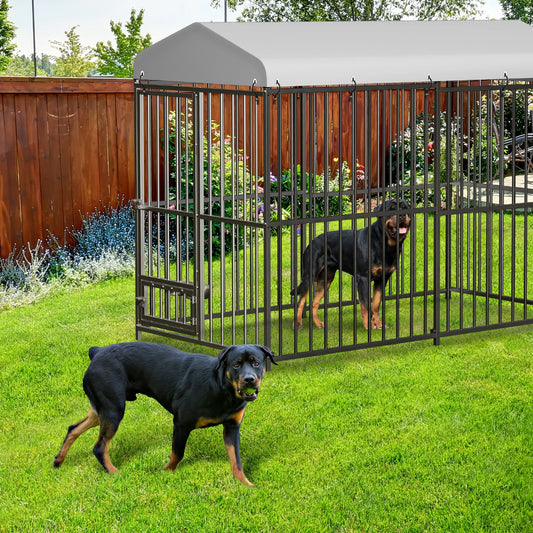 HiMISS Galvanized Dog House Kennel Outdoor UV Water Resistant Cover