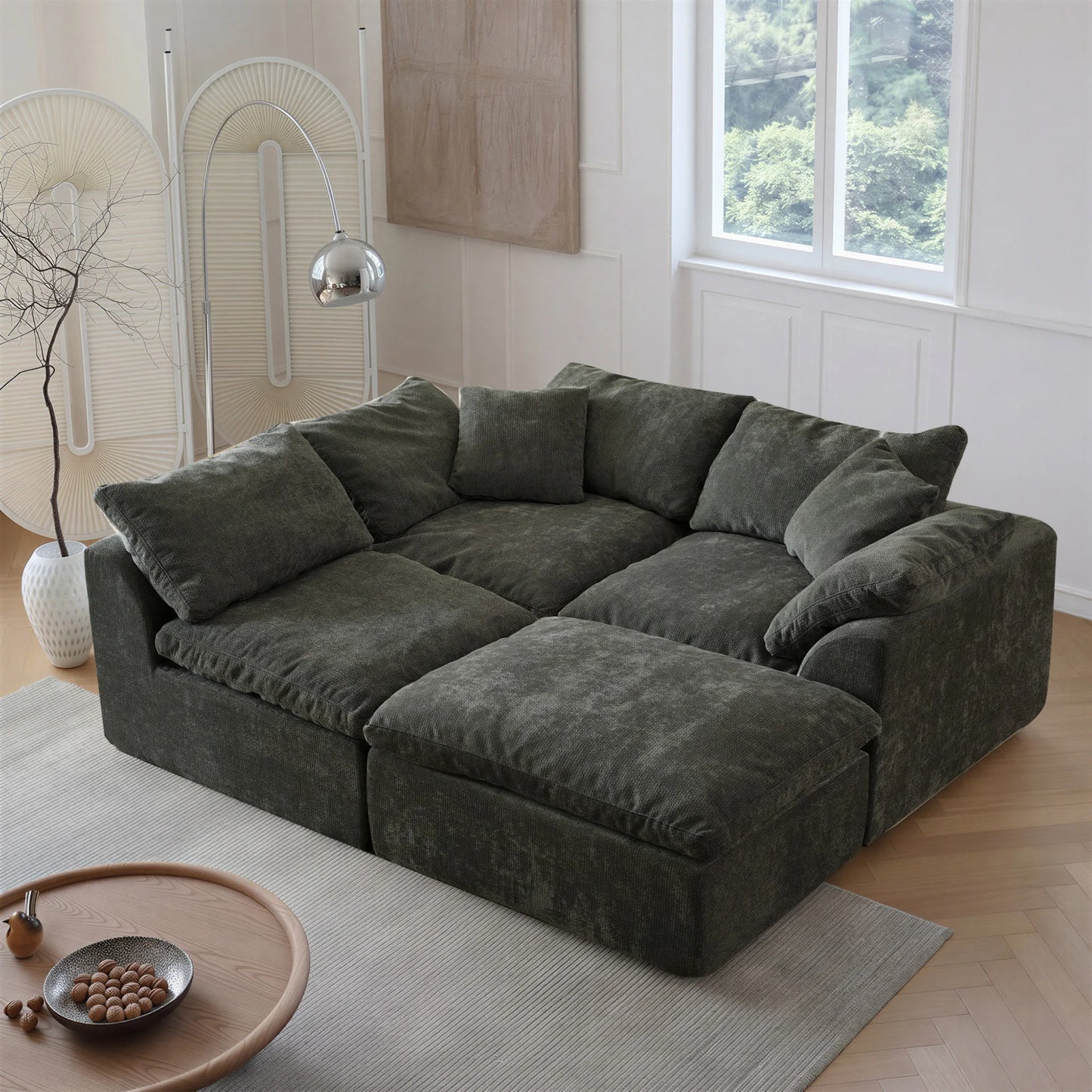 Yeflixvrau Modern Modular Sectional Sofa With Removable Cushions
