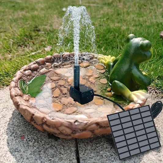 Floating Solar Fountain Pump With Six Nozzles And 1.4W Panel For Ponds