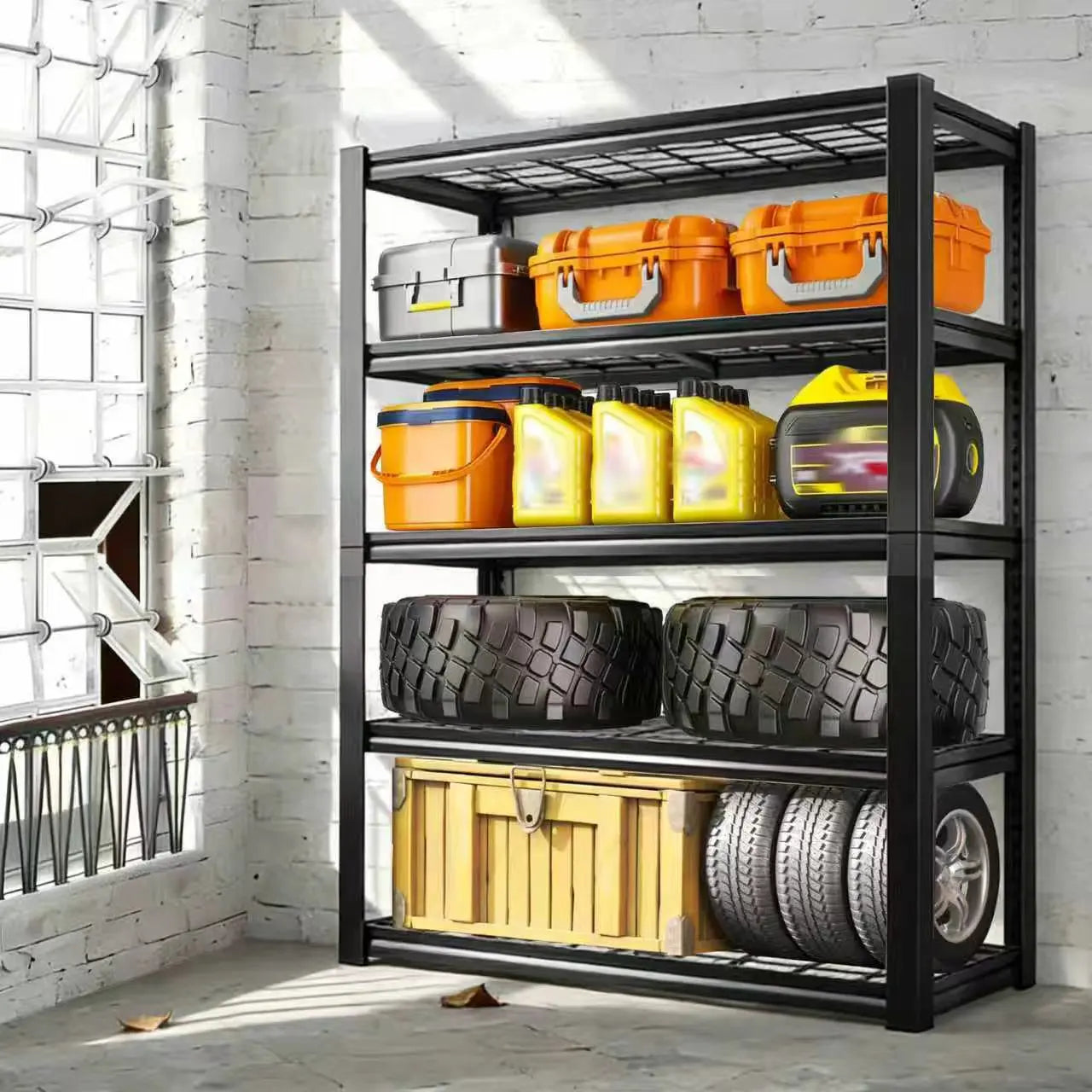 Nnovaroom Adjustable Metal Shelving Rack for Warehouse and Basement