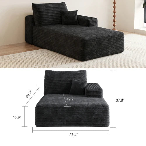 YQXH Cloud Style Corduroy Sectional Sofa With Memory Foam Cushions