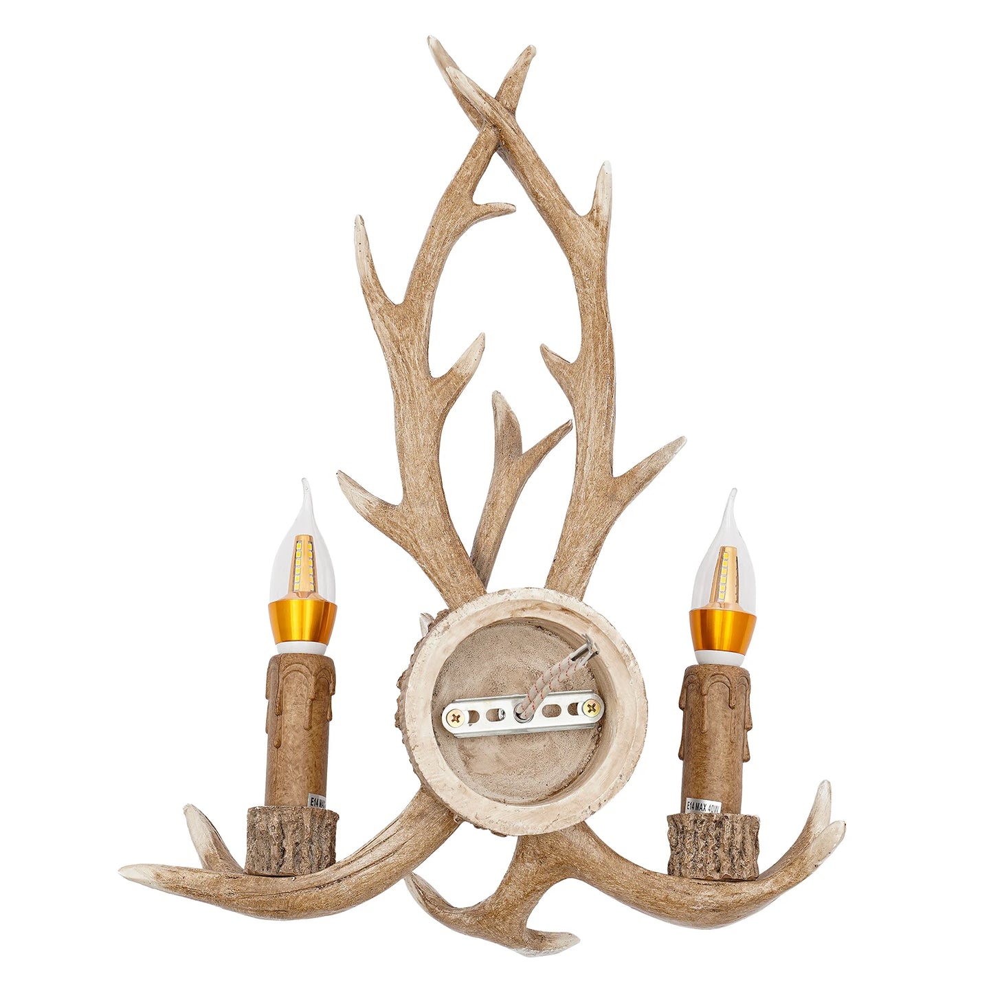 Antler Wall Lamp With Retro LED 110V Resin Iron Fixture