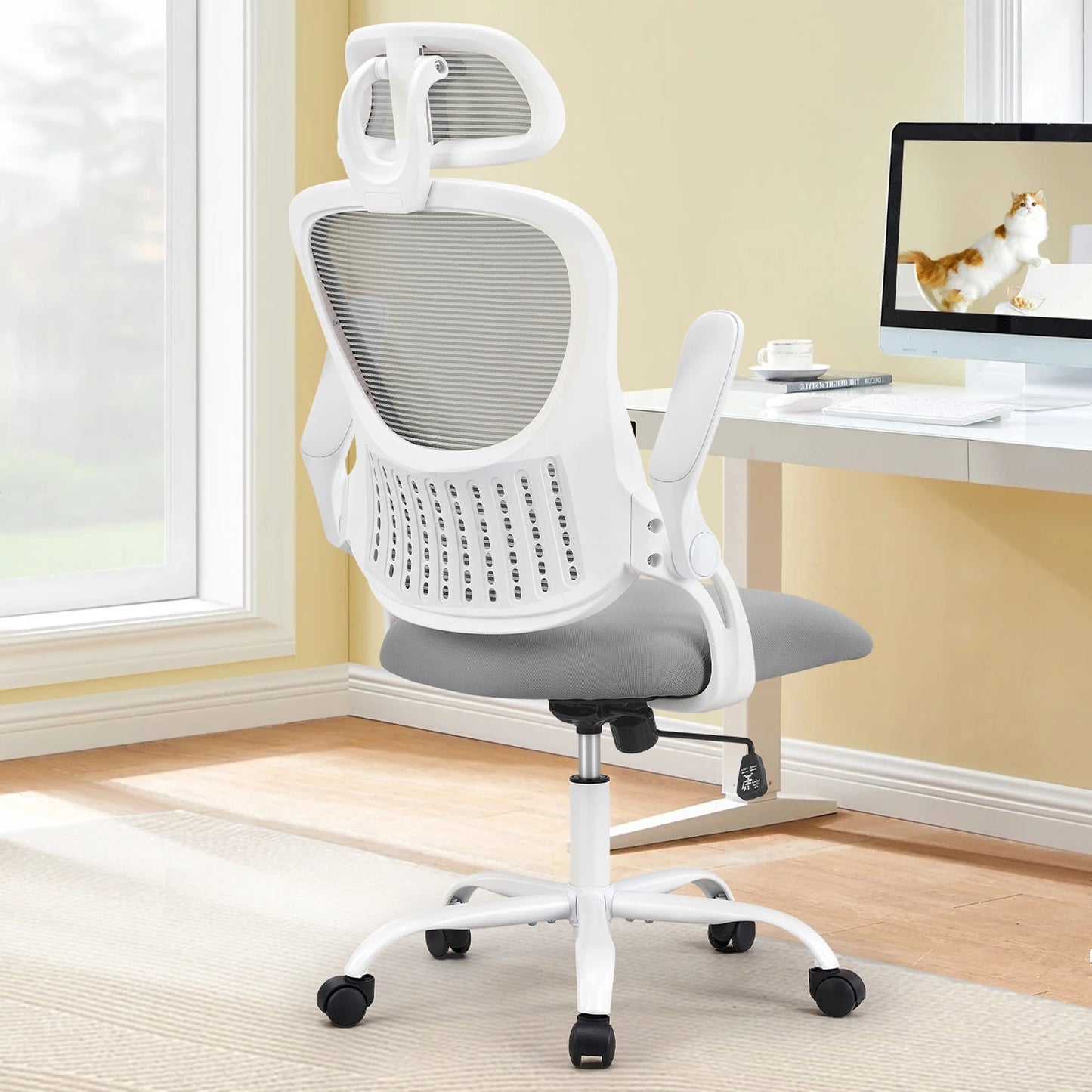 JHK Mesh Ergonomic Office Chair With Adjustable Headrest And Lumbar