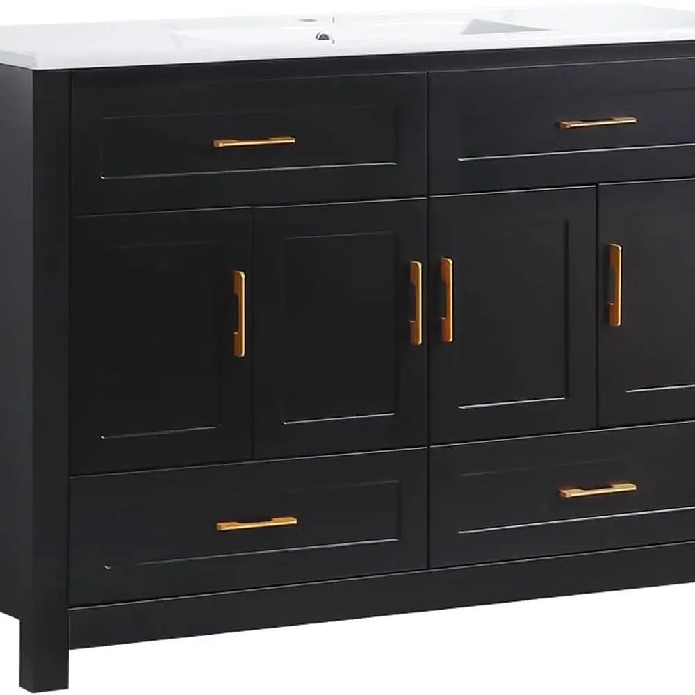 Modern Bathroom Vanity With Sink And 4 Drawers Soft-Close Doors