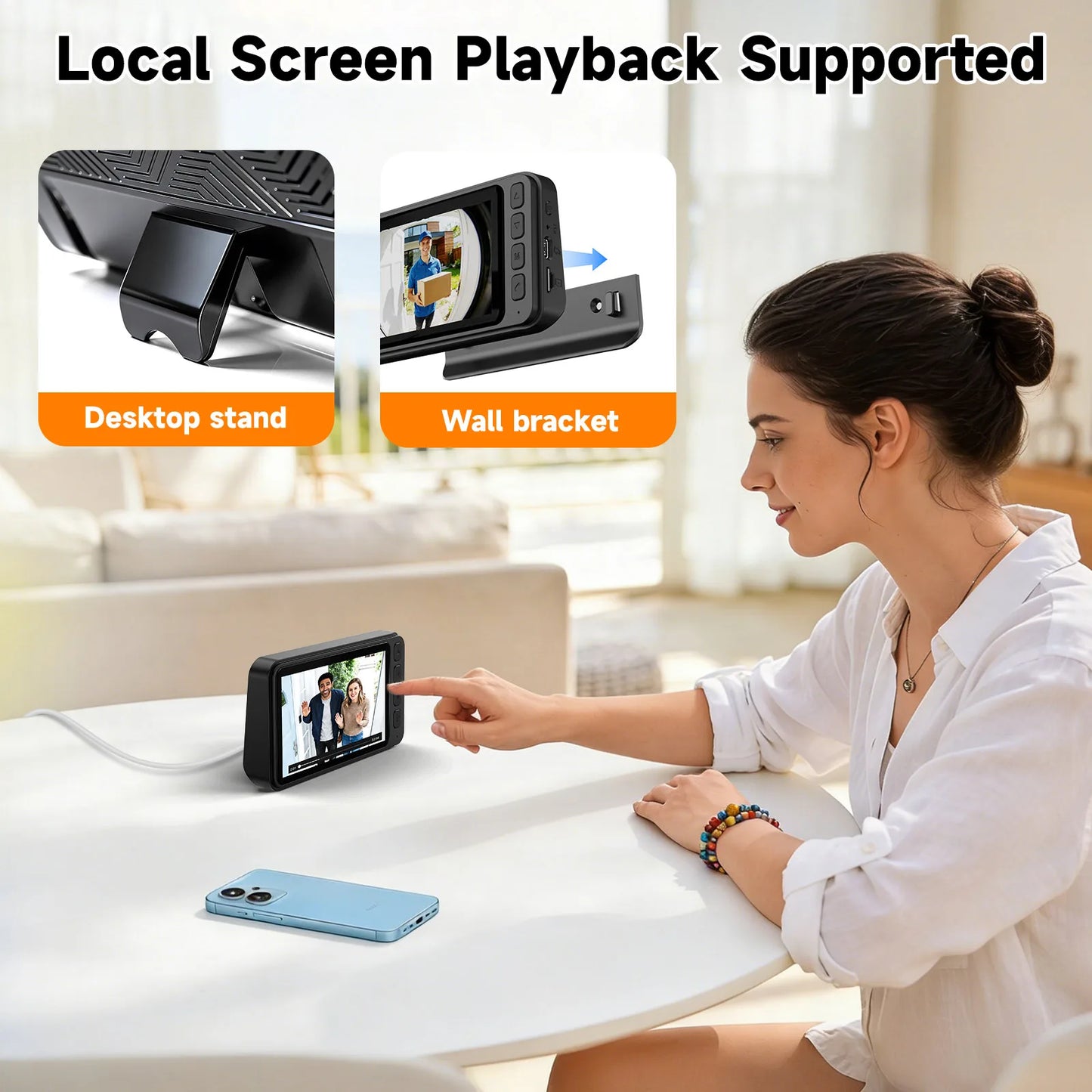Video Doorbell HD Camera With Night Vision Local Storage 128GB