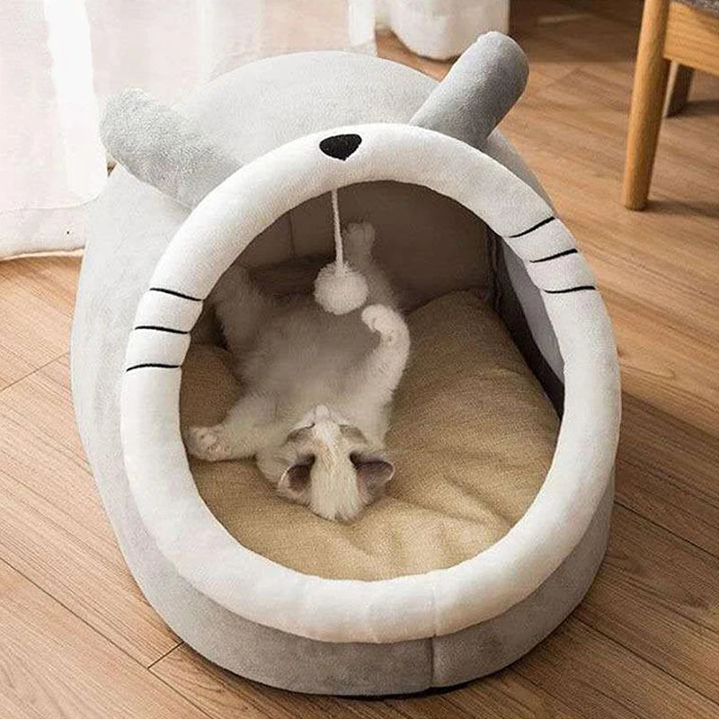 Deep Sleep Cartoon Cat Bed Foldable Washable Pet Bed
