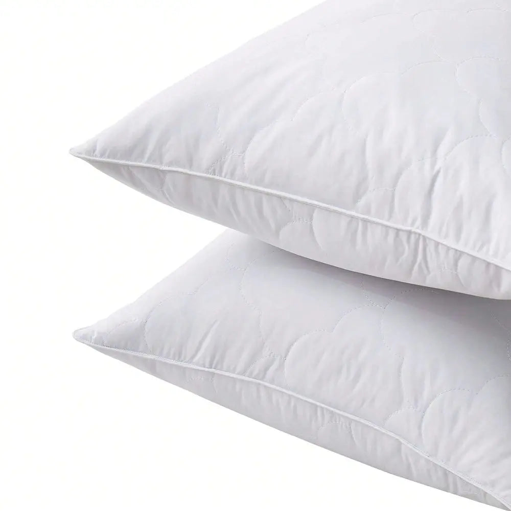 Cloud Quilt Set Of 2 Soft To Medium Feather Pillows