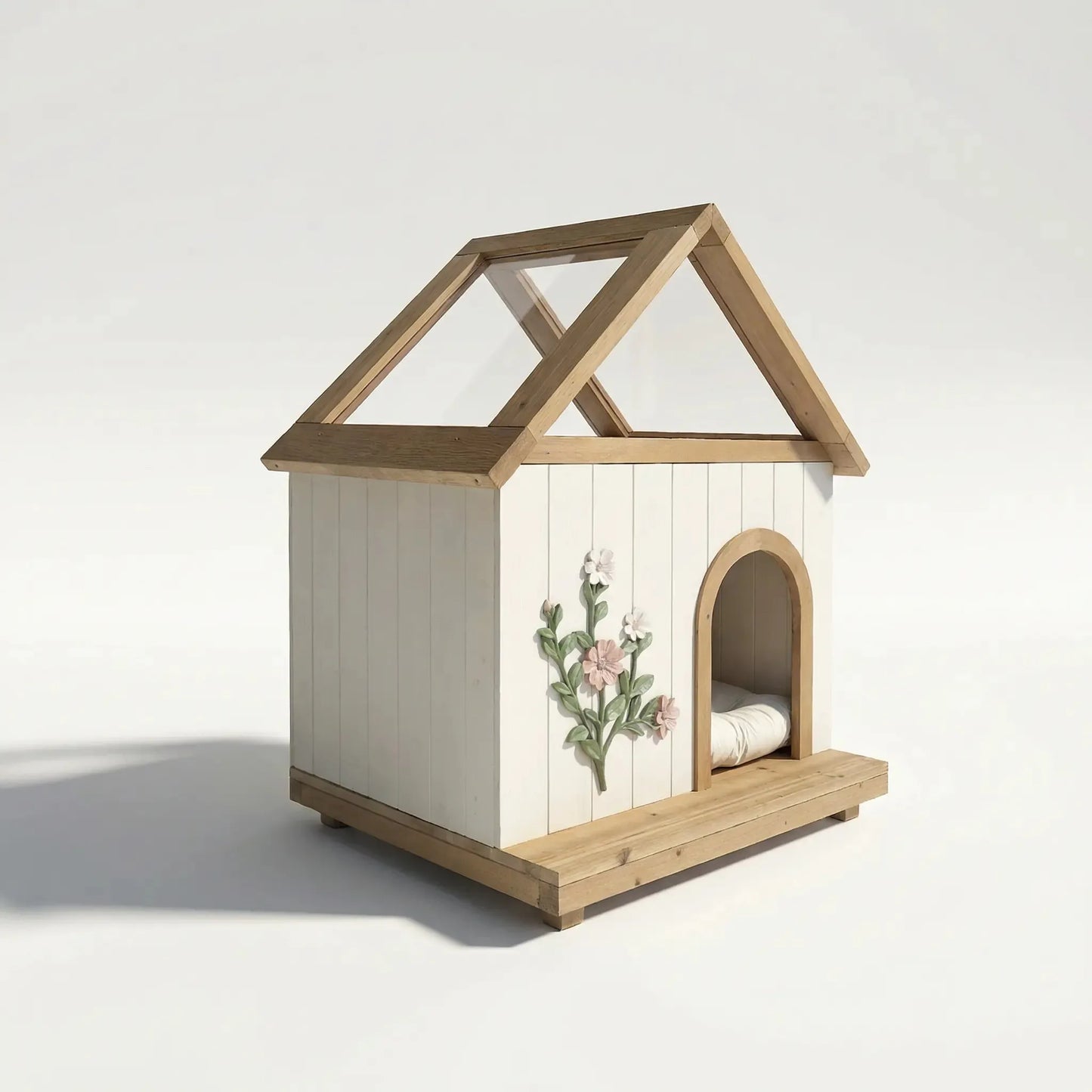 Cedar Cat House With Acrylic Roof For Indoor Outdoor Pets