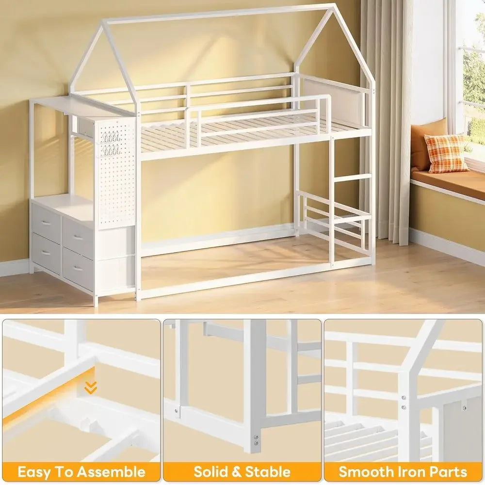 Twin Over Twin Bunk Bed With Storage Drawers Hall Tree