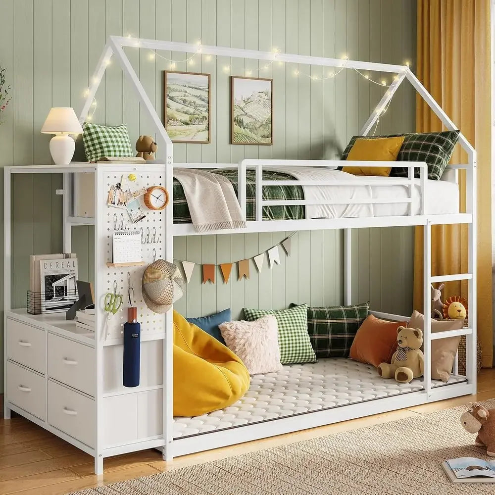 Twin Over Twin Bunk Bed With Storage Drawers Hall Tree