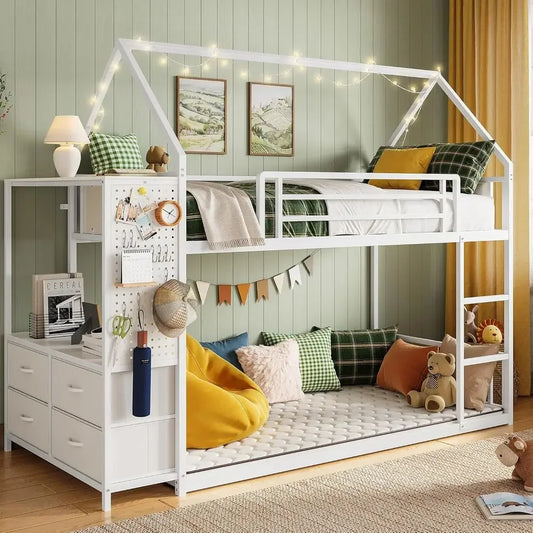 Twin Over Twin Bunk Bed With Storage Drawers Hall Tree