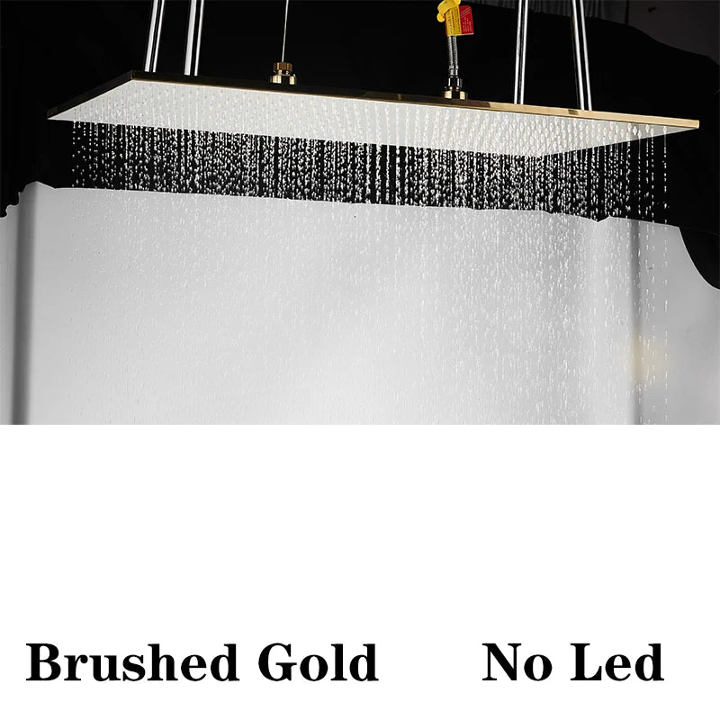 Wanmivezlo LED Brass Rainfall Shower Head Wall Mounted