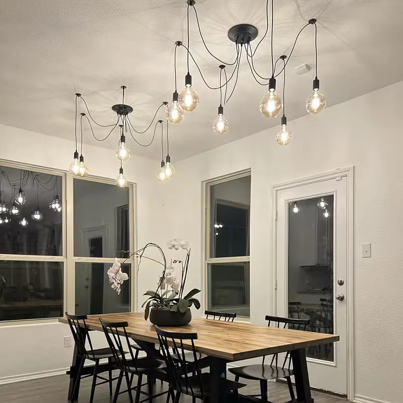 Industrial Retro Spider Chandelier Pendant Light With Adjustable Arms