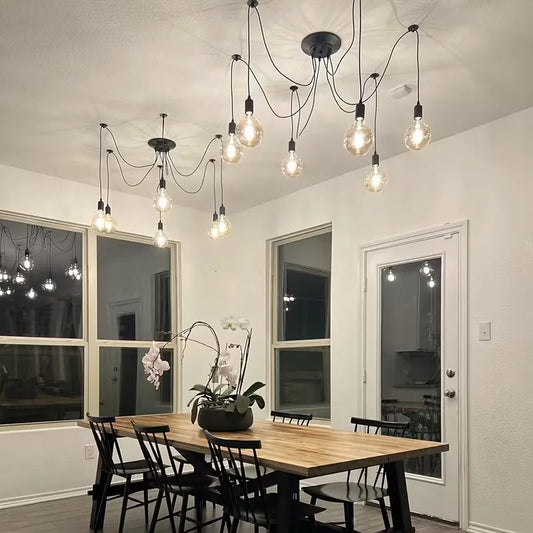 Industrial Retro Spider Chandelier Pendant Light With Adjustable Arms
