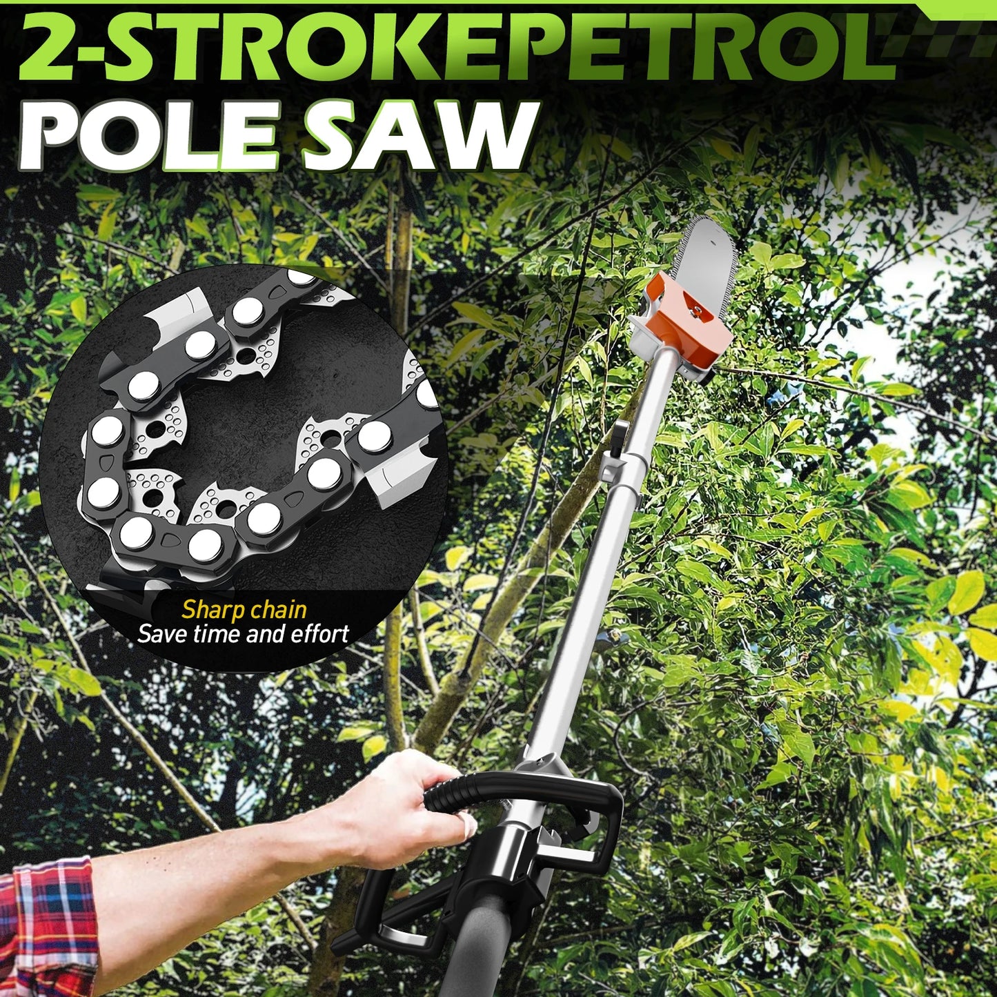 Gas Powered 6 In 1 Hedge Trimmer Garden Multi Tool