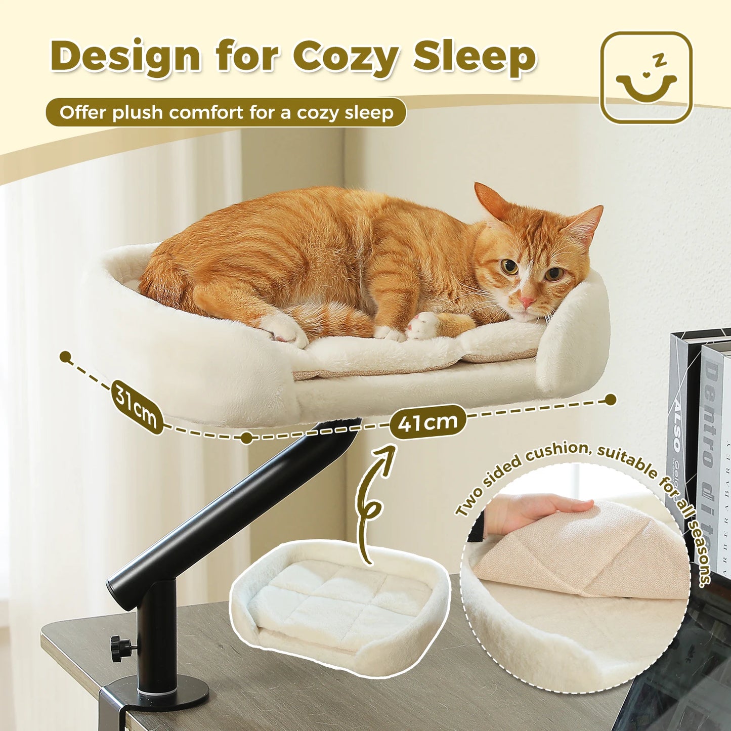 PAWZ Road Cat Desk Bed 360° Rotatable Stand Indoor Cats