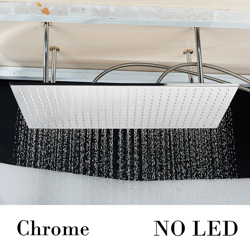 Wanmivezlo LED Brass Rainfall Shower Head Wall Mounted