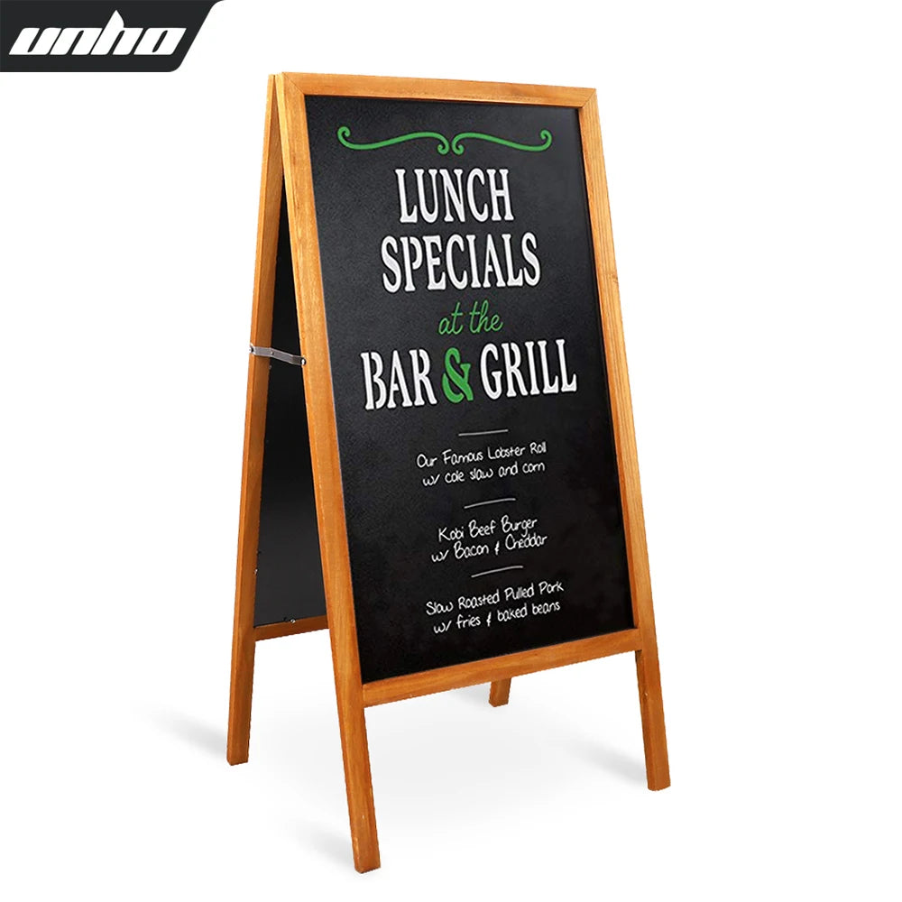 Outdoor Wooden Advertising Chalkboard Double Sided Easel