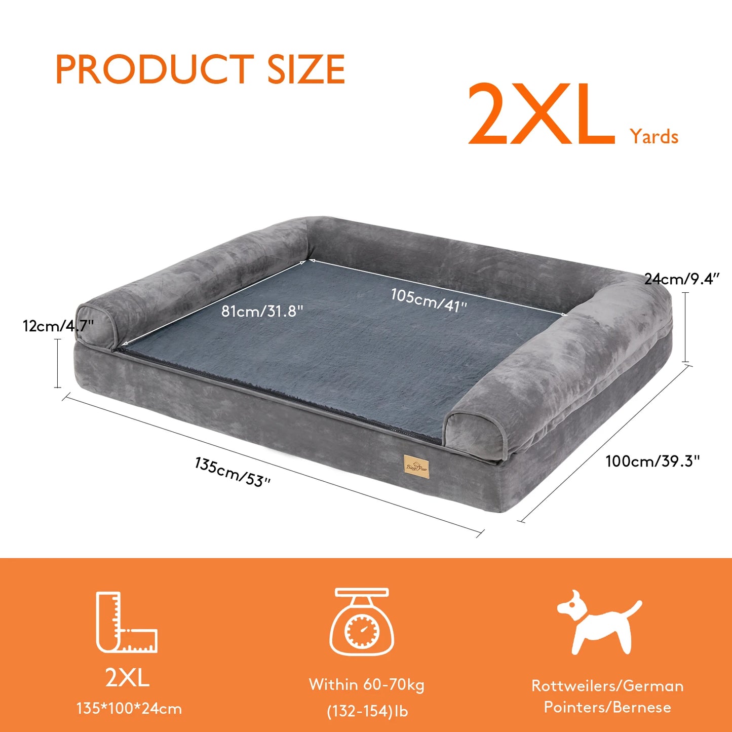 BINGOPAW Orthopedic Dog Bed With Removable Washable Cover Soft Foam