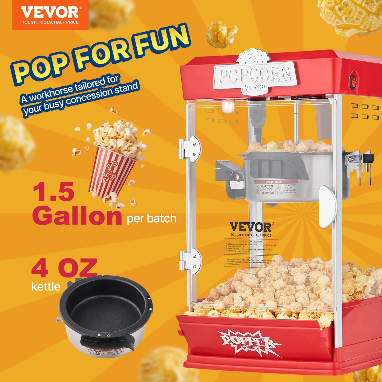 SucceBuy Popcorn Maker Commercial Countertop Machine