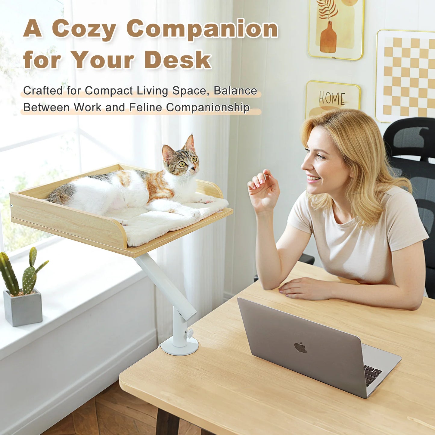 PAWZ Road Cat Desk Bed 360° Rotatable Stand Indoor Cats