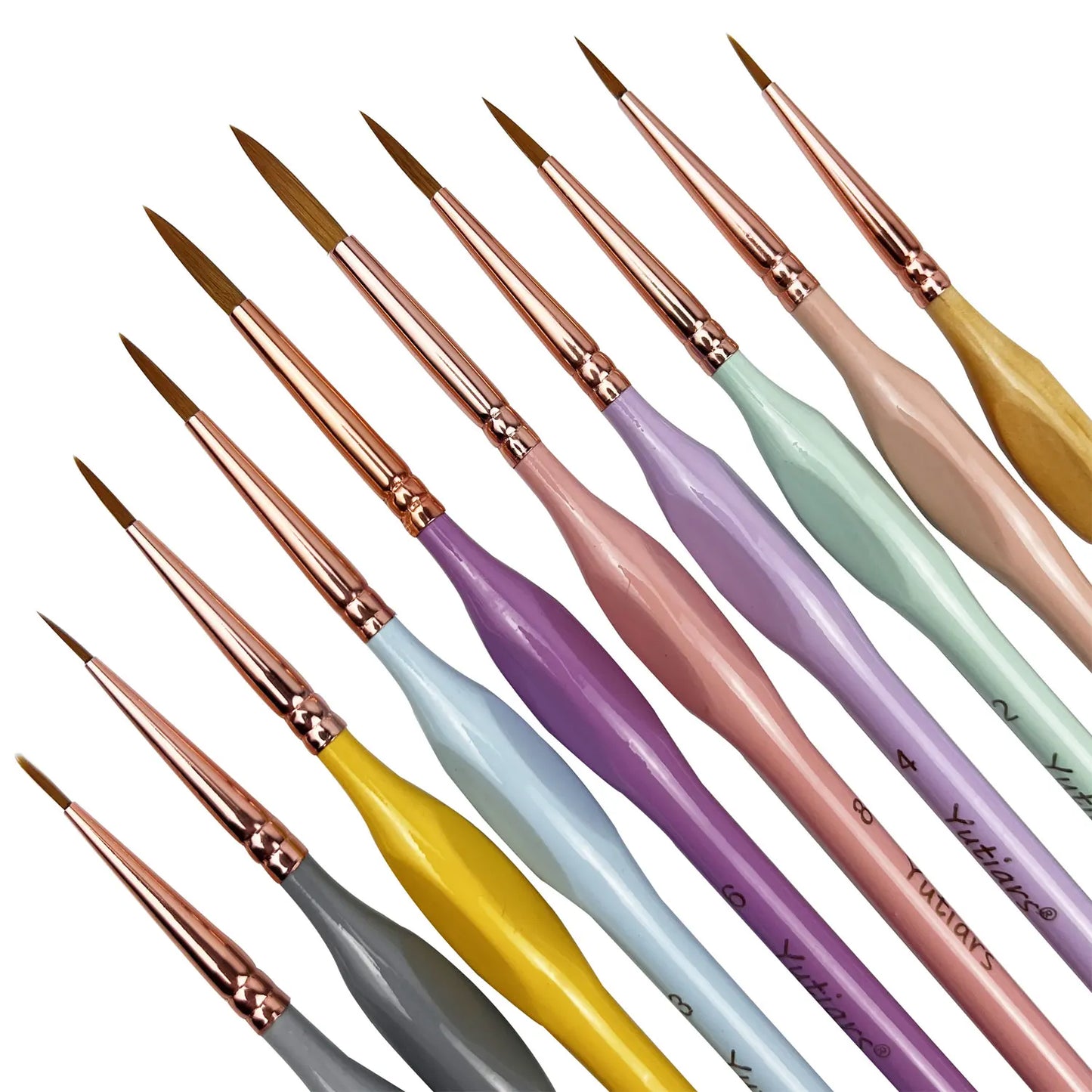 Miniature Paint Brush Set With Ergonomic Handle For Acrylic