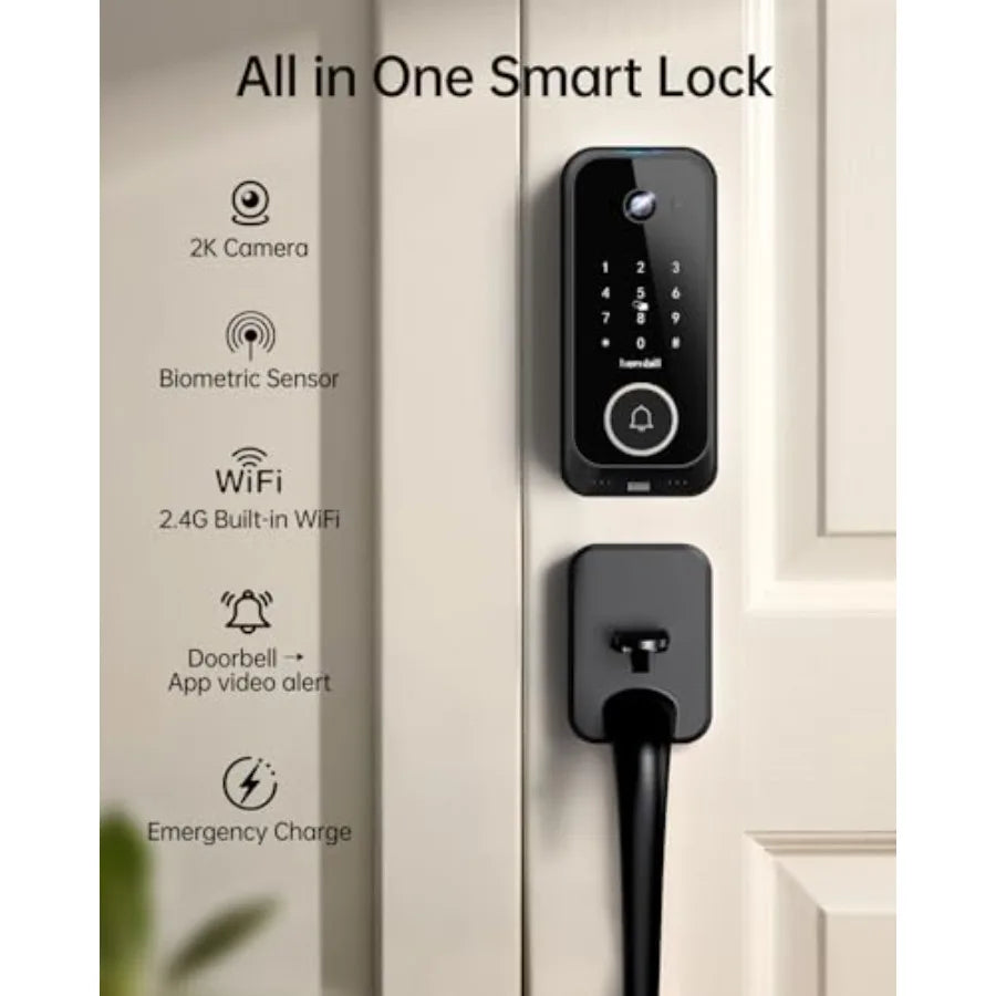 Smart Video Door Lock With 2K Camera And Fingerprint