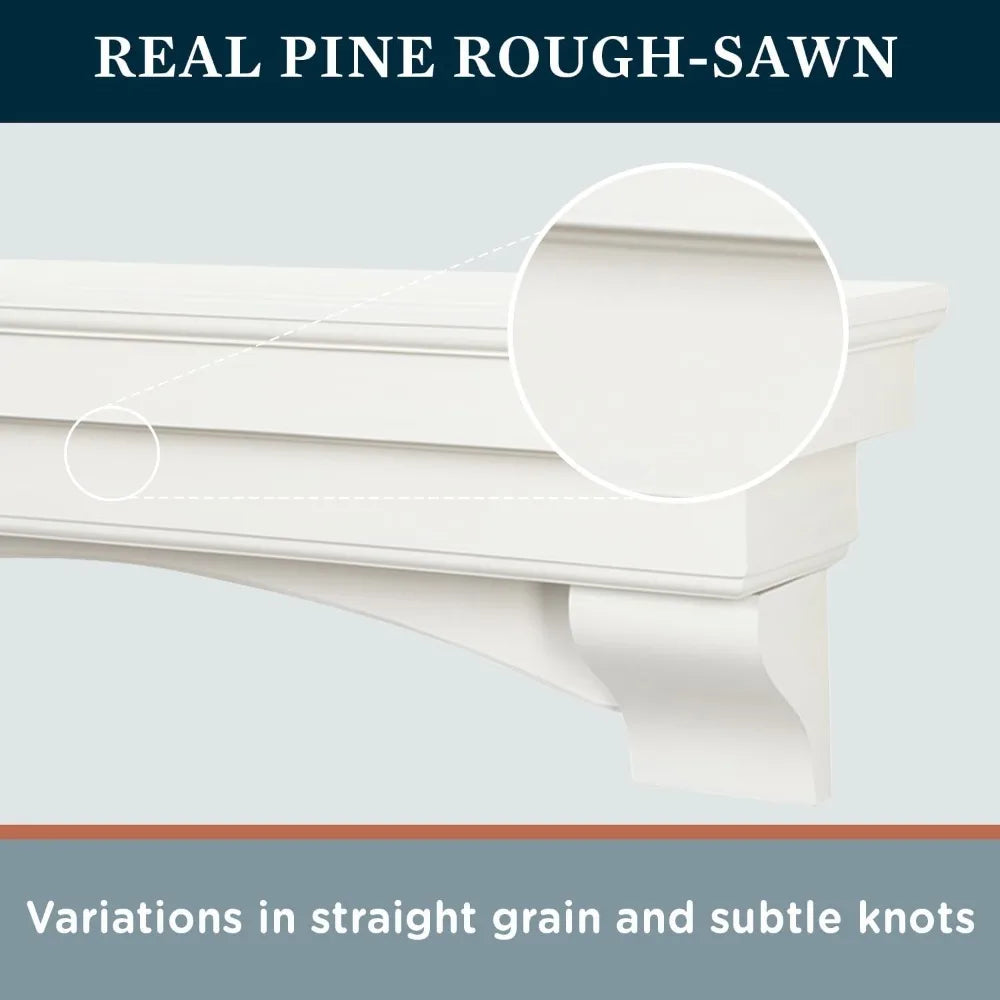 Salem Wood Mantel Shelf Wall Mounted Rustic Fireplace TV Decor
