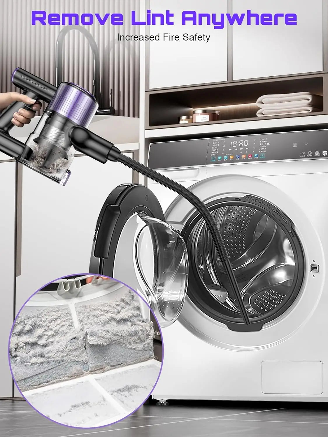 SUXIANGVAC Cordless Vacuum Cleaner 55Kpa 500W Lightweight For Home