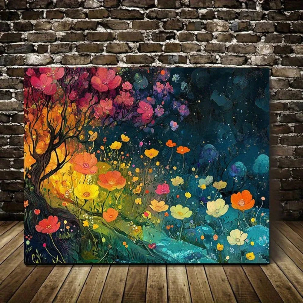 Forest Landscape Flower Wall Art Prints For Indoor Home Decor