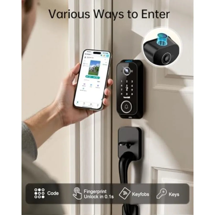 Smart Video Door Lock With 2K Camera And Fingerprint
