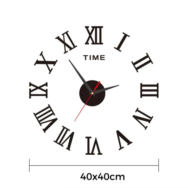 3D Acrylic Digital Wall Clock With Roman Numerals Design Mirror