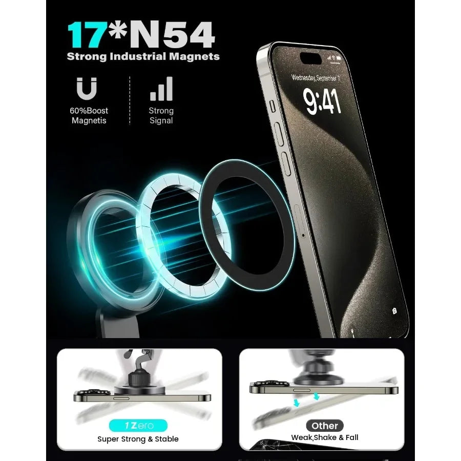 Magnetic CD Phone Holder For Car With MagSafe Alignment