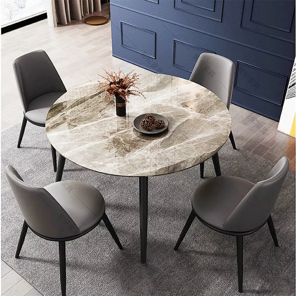Modern Round Marble Top Dining Table For Four At Home