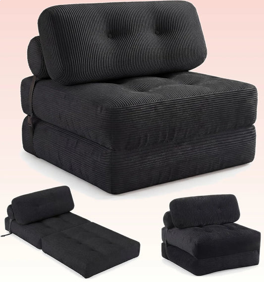 COSTWAY Folding Sofa Bed With Pillow Convertible Couch Sleeper