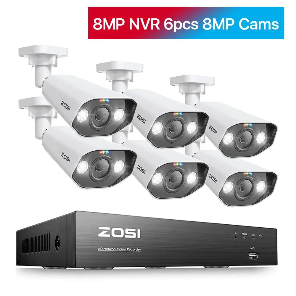 ZOSI 8CH POE 4K CCTV SystemPro With AI Night Vision