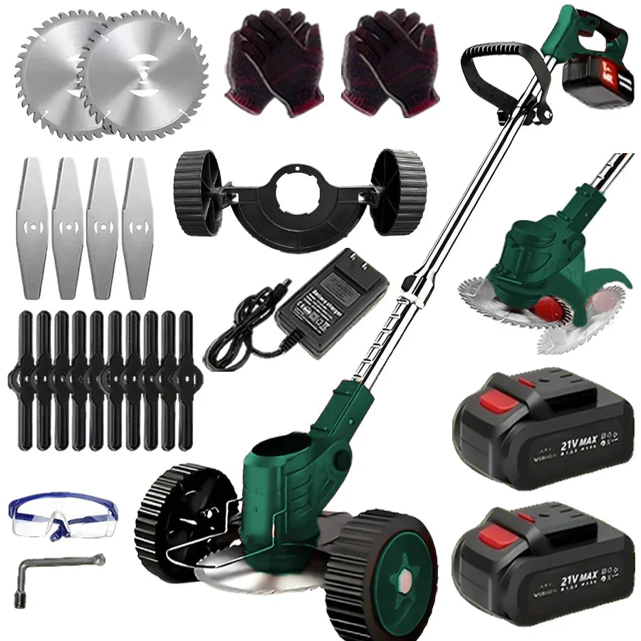 Cordless Lawn Trimmer And Edger With Brush Cutter And Mower