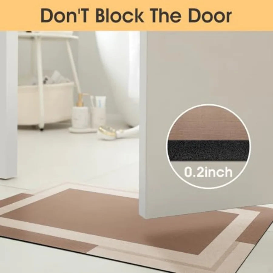 Non Slip Bath Mat Under Door Quick Dry Machine Washable Rug Bathroom
