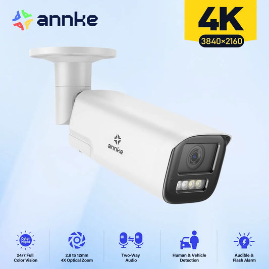 ANNKE 8MP 4K Varifocal Network Camera With Dual Light