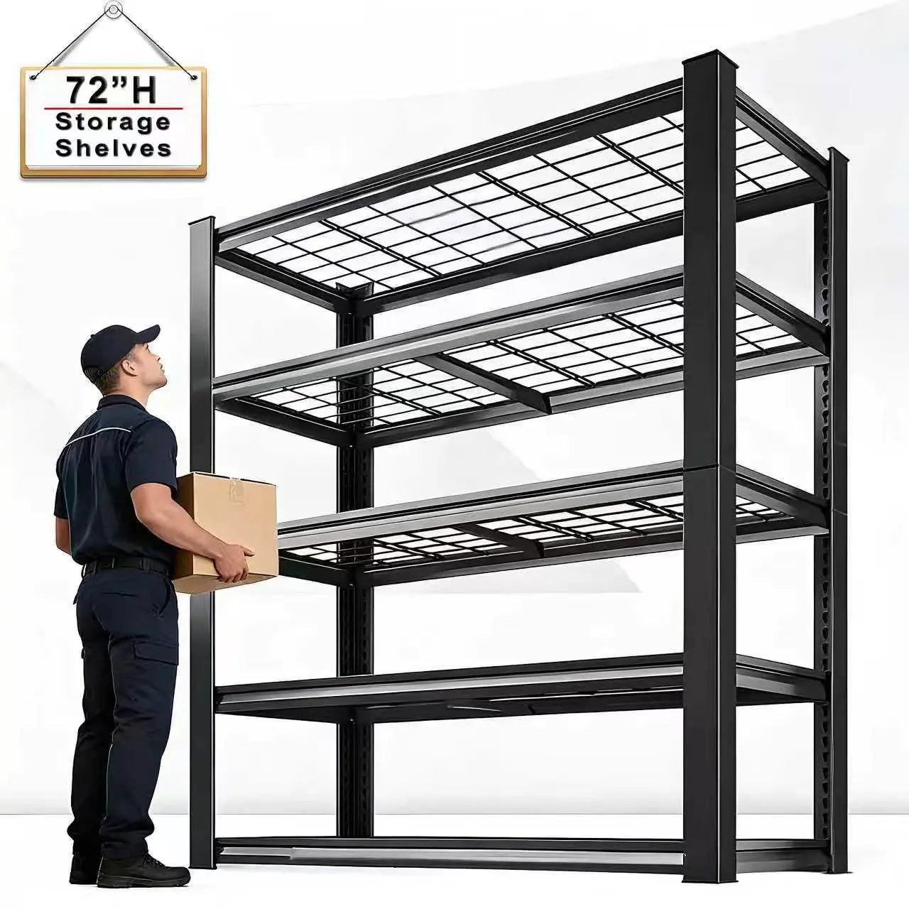 Nnovaroom Adjustable Metal Shelving Rack for Warehouse and Basement