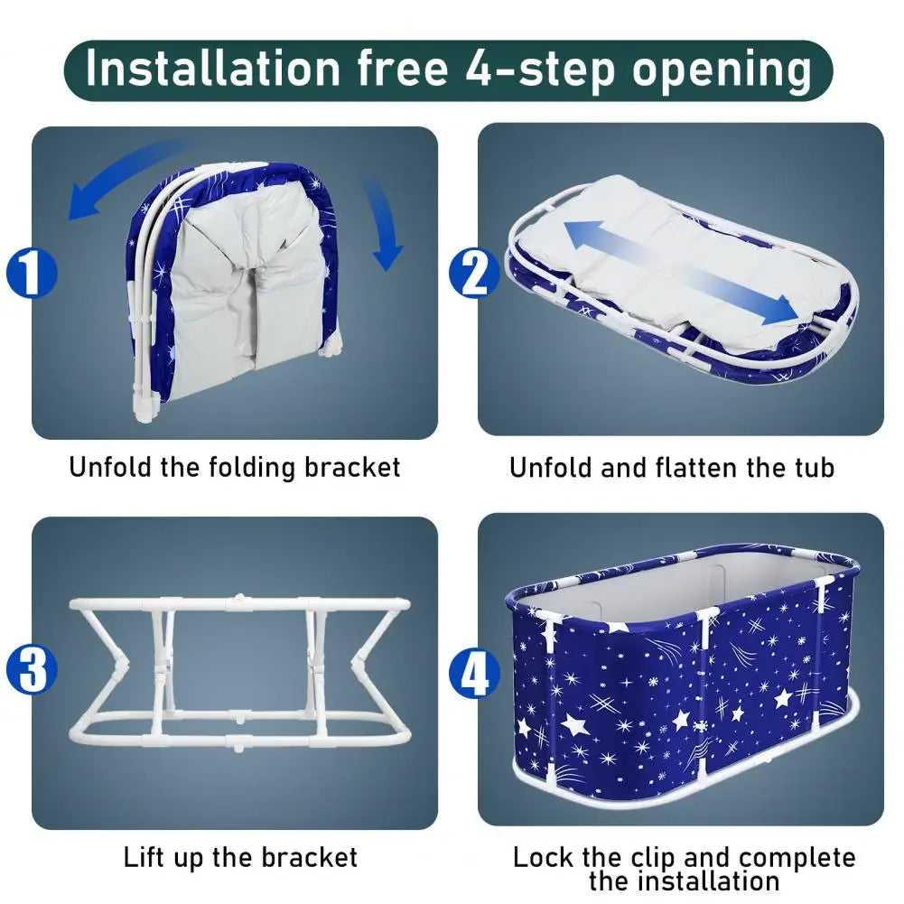 Large Foldable Freestanding Bathtub For Adults And Family Spa Soaking