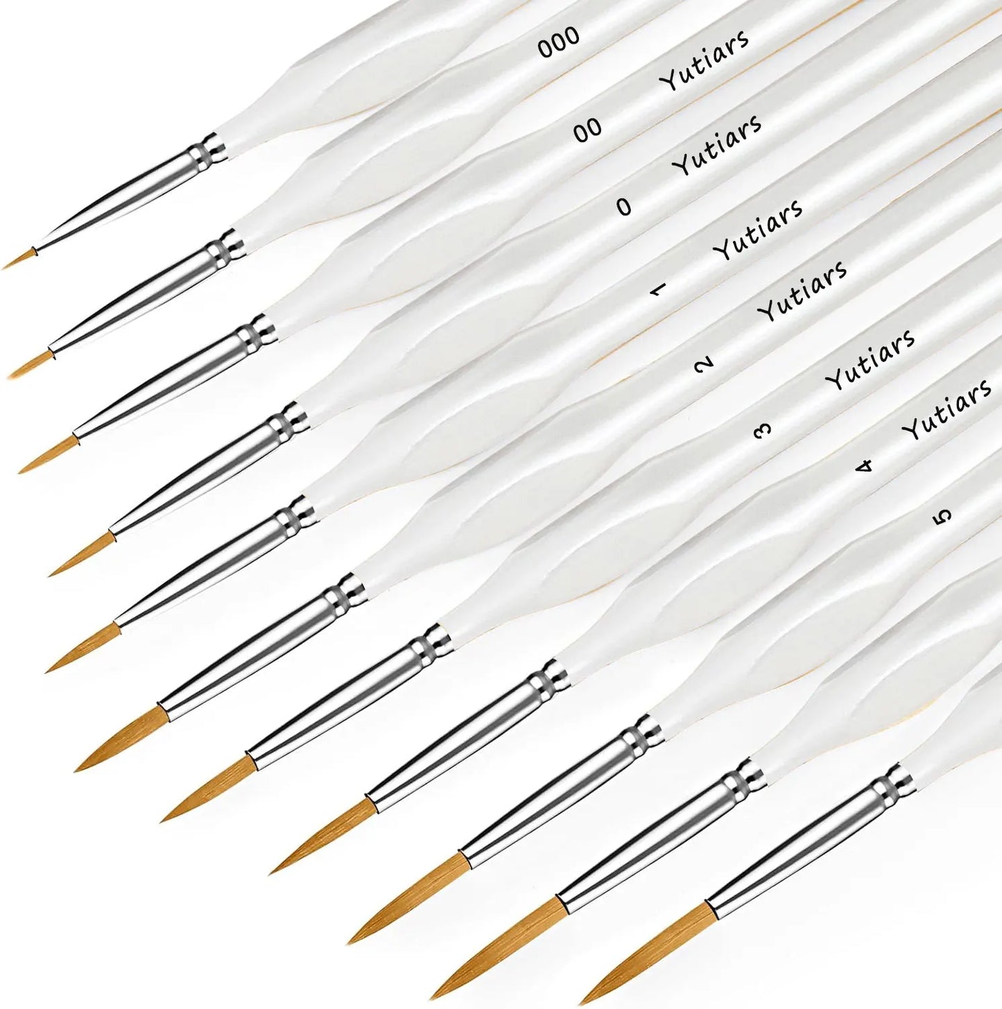 Miniature Paint Brush Set With Ergonomic Handle For Acrylic