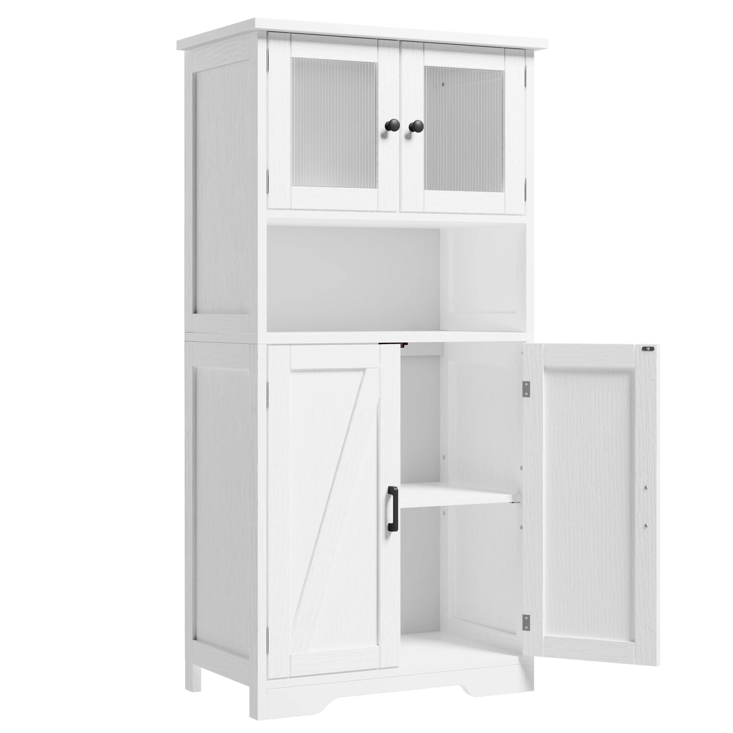 HobbyLane Free Standing Kitchen Pantry Cabinet With Four Doors