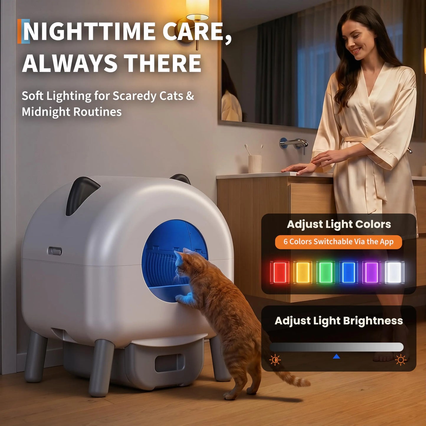 HiMISS Automatic Self Cleaning Cat Litter Box App Controlled