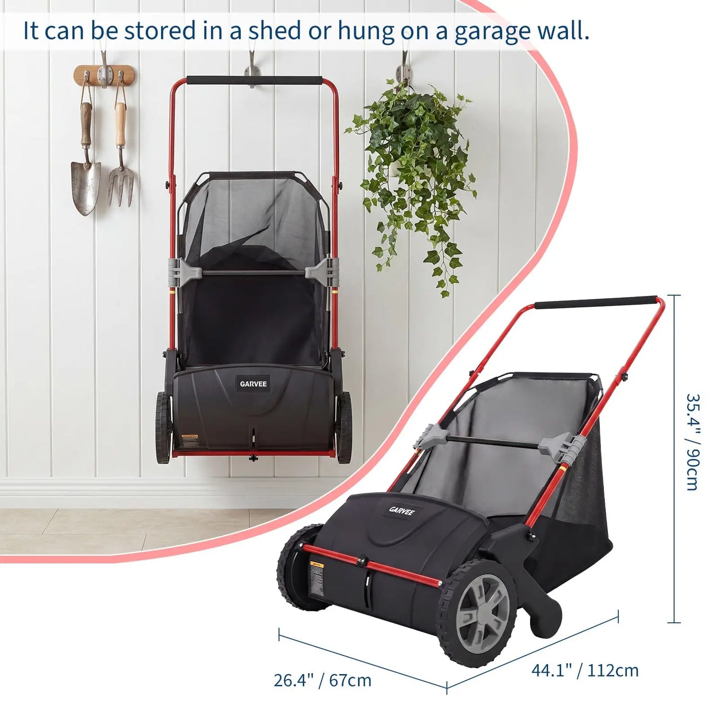 Studyset Manual Push Lawn Sweeper With 4 Spinning Brushes