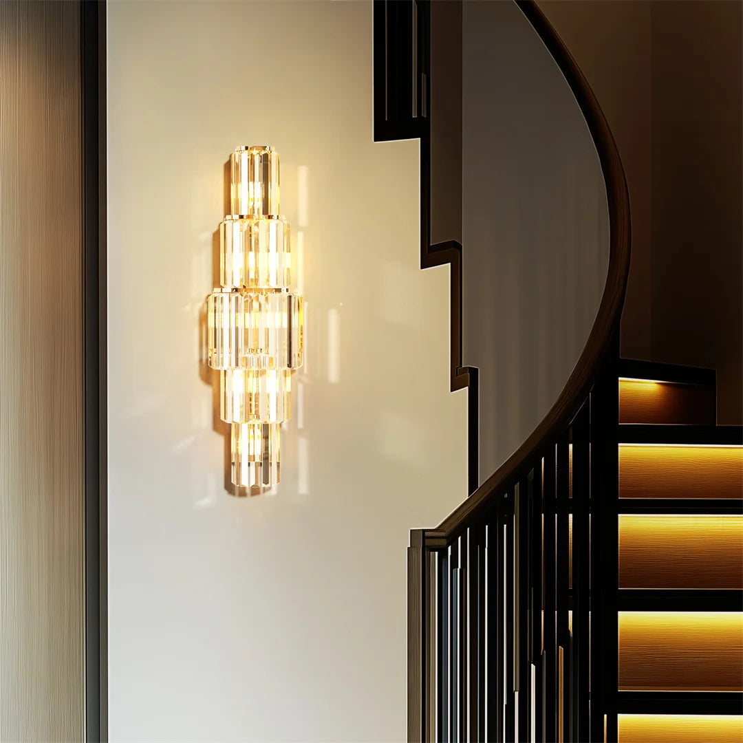 LUVODI Crystal 3-Layer Wall Lamp Sconce With E14 LED