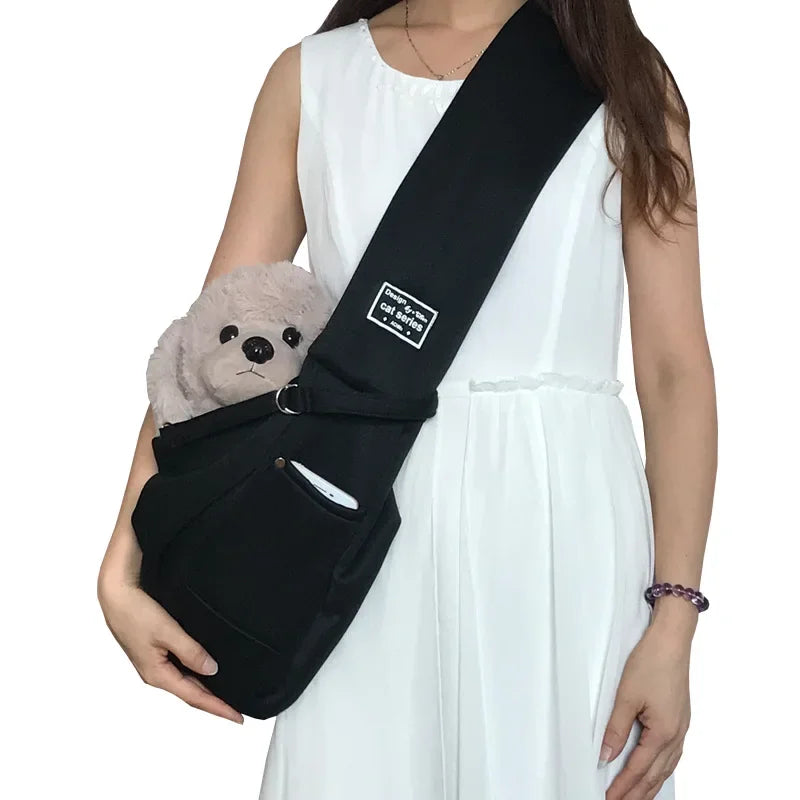 Comfortable Pet Crossbody Sling Carrier For Cats And Small Dogs